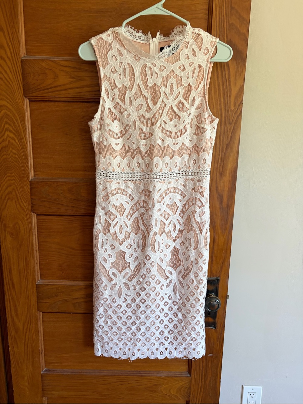 Lulu's White Lace Overlay Dress - perfect for brides. See below for sizing - Picture 2 of 5